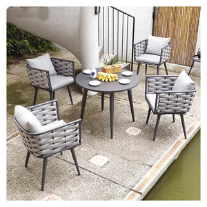 Garden bistro patio outdoor table chairs set 3pc compact rattan balcony furniture set for small balcony