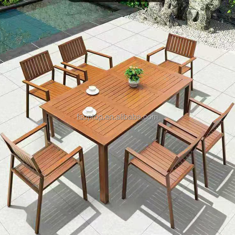 UPTOP Customizable Garden patio furniture 5pc aluminum alloy frame composite outdoor tables and chairs