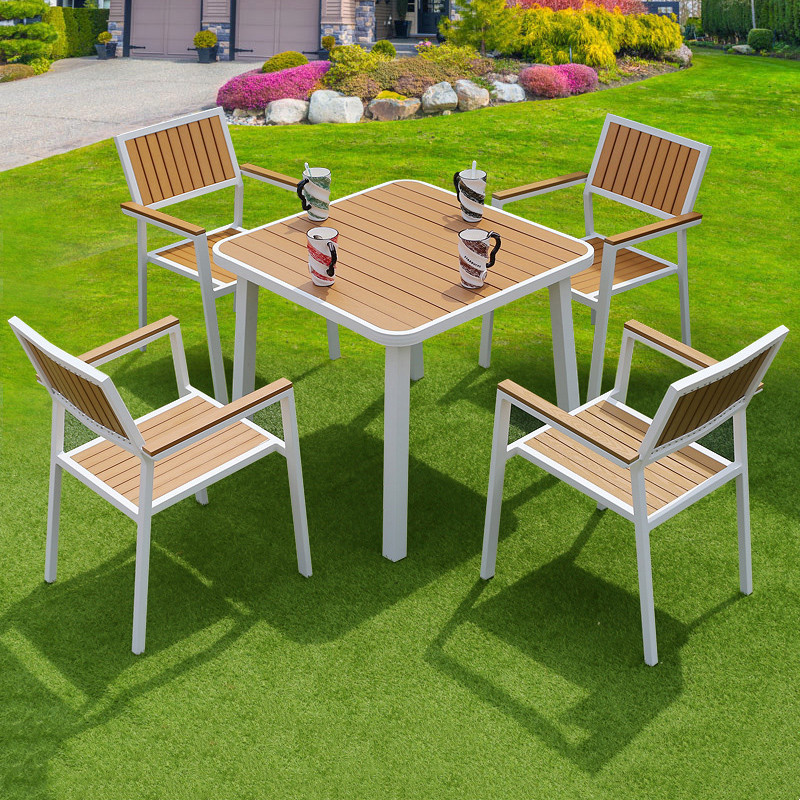 UPTOP Customizable Garden patio furniture 5pc aluminum alloy frame composite outdoor tables and chairs