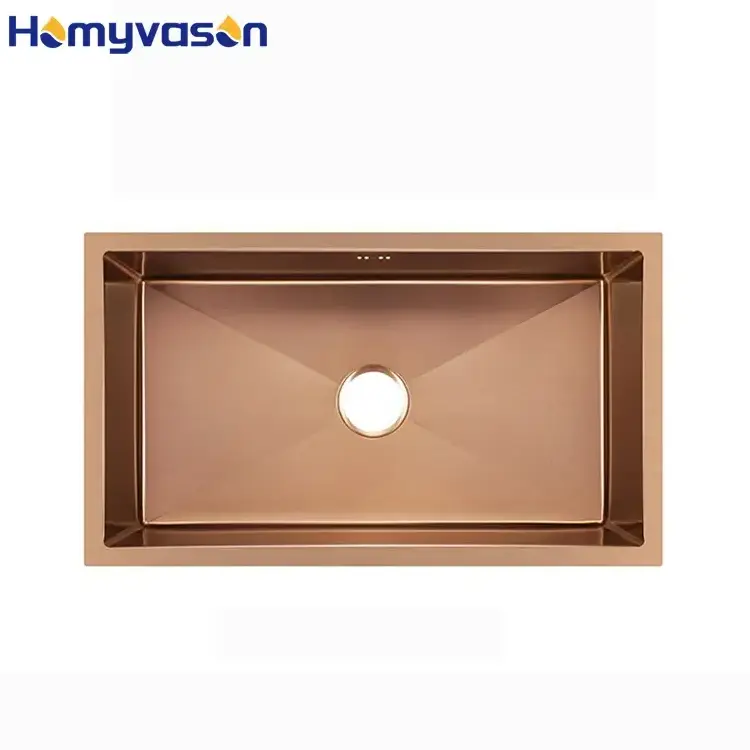 Wholesale Workstation Single Bowl Rose Gold Nano Steel Sus 304 Sink Kitchen Rose Gold