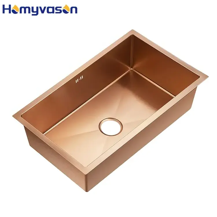 Wholesale Workstation Single Bowl Rose Gold Nano Steel Sus 304 Sink Kitchen Rose Gold