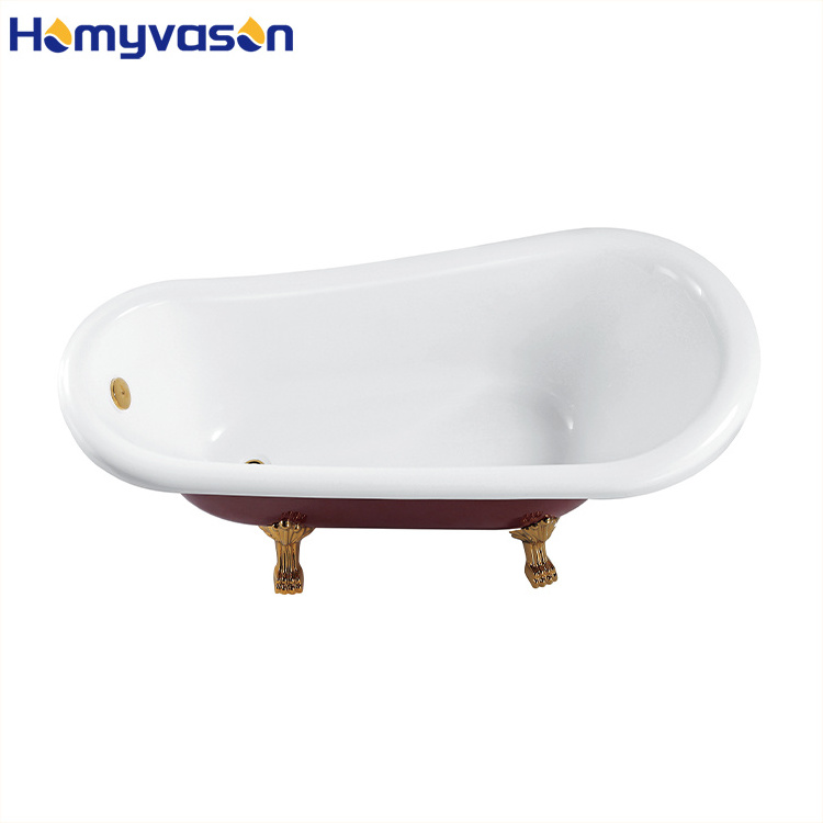 Wholesale Custom Modern North America  White Acrylic Luxury Massage Freestanding Soaking Whirlpool Acrylic Clawfoot Bathtub