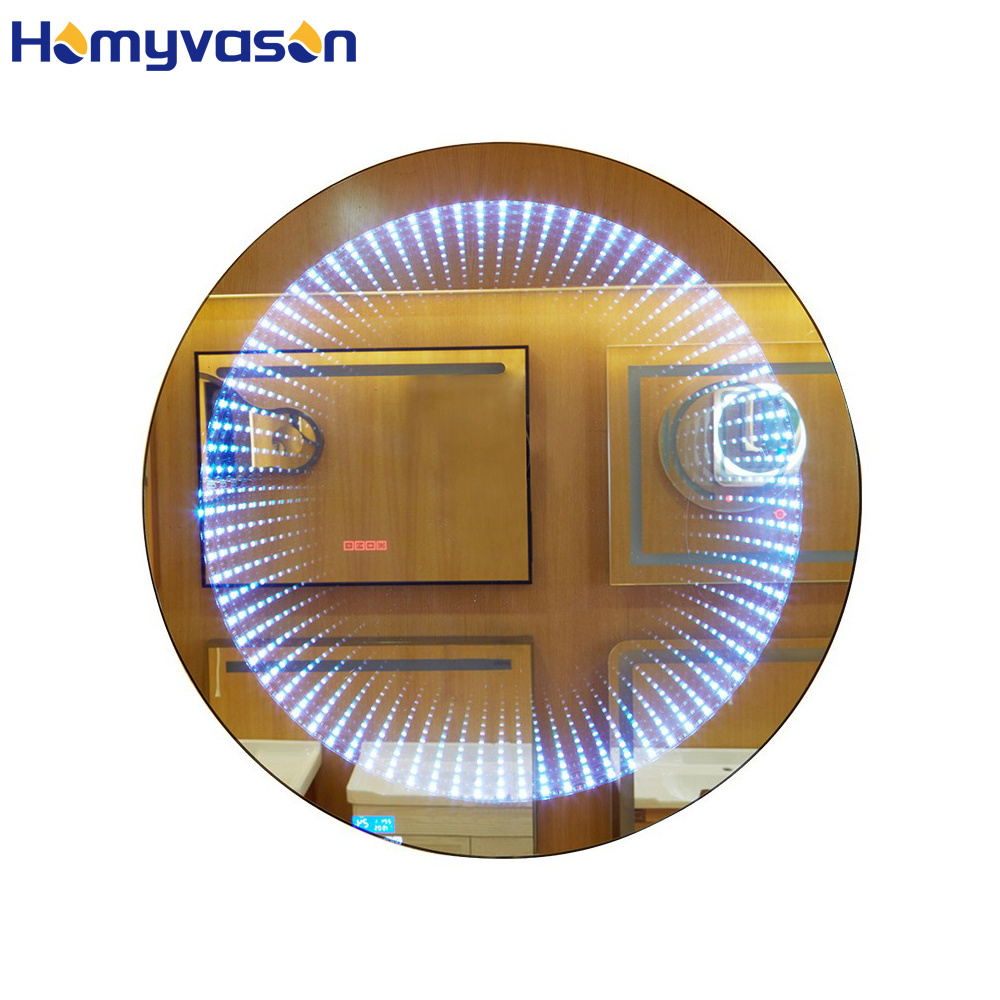 Smart Intelligent Wall Mounted LED Round Infinity Illusion Tunnel Mirror