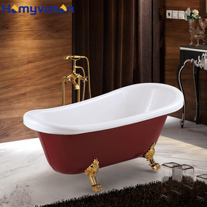 Wholesale Custom Modern North America  White Acrylic Luxury Massage Freestanding Soaking Whirlpool Acrylic Clawfoot Bathtub