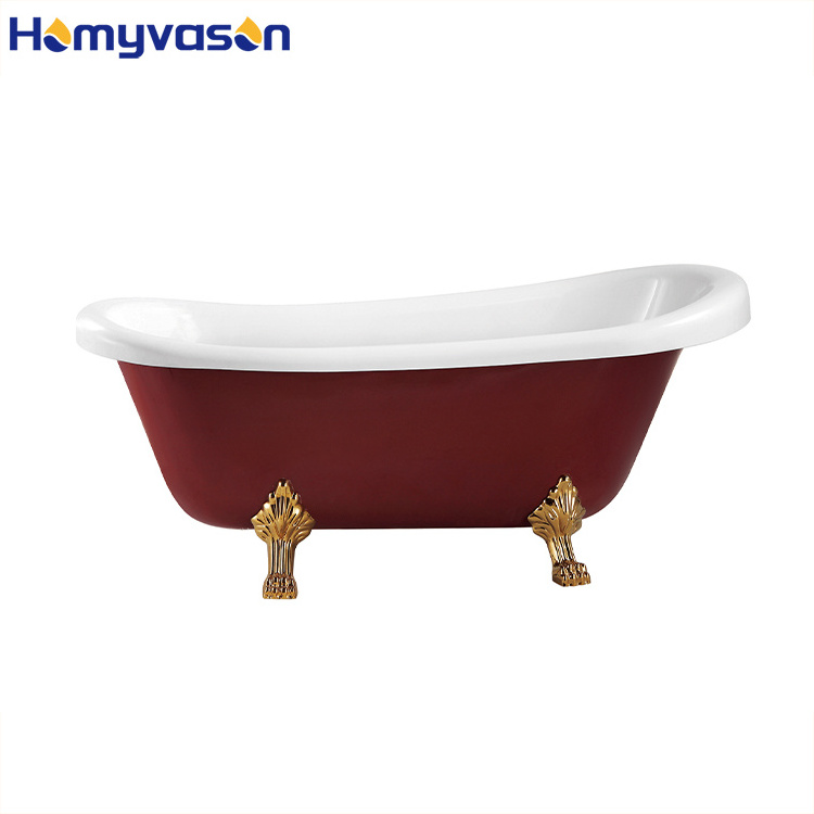 Wholesale Custom Modern North America  White Acrylic Luxury Massage Freestanding Soaking Whirlpool Acrylic Clawfoot Bathtub