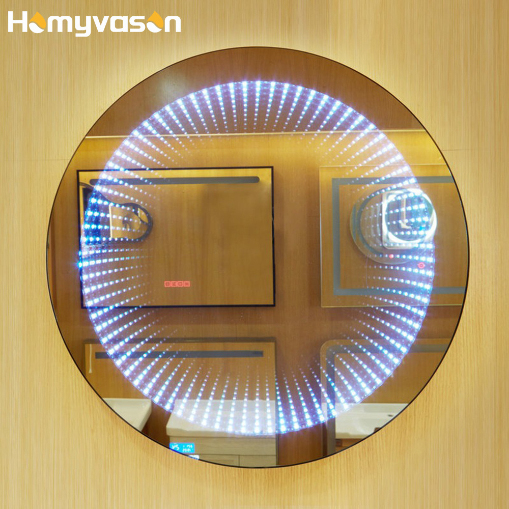 Smart Intelligent Wall Mounted LED Round Infinity Illusion Tunnel Mirror