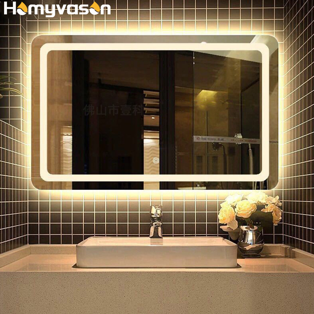 Wholesale Bluetooth Dimming Anti-Fog Mirror Wall Mounted Touch Led Smart Magic  Bathroom Mirror With with Lights