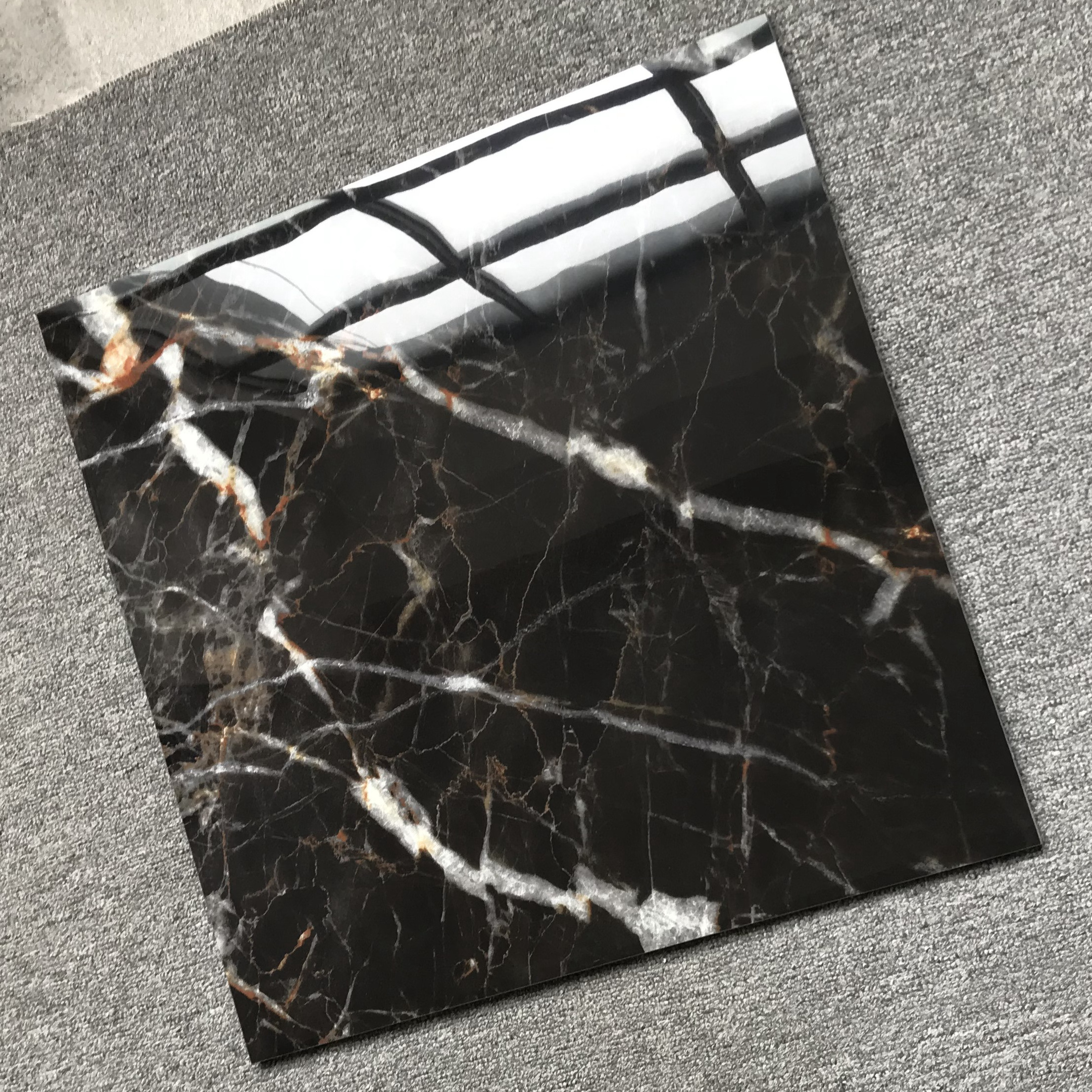 Silky Black and grey marble porcelain tile kerala bathroom tiles walls and floors white and black diamond floor tiles