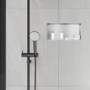 2024 double shelf wall niche like bernkot stainless steel shower niche 12 "x 24" mat 3 nich lens bi led4300k