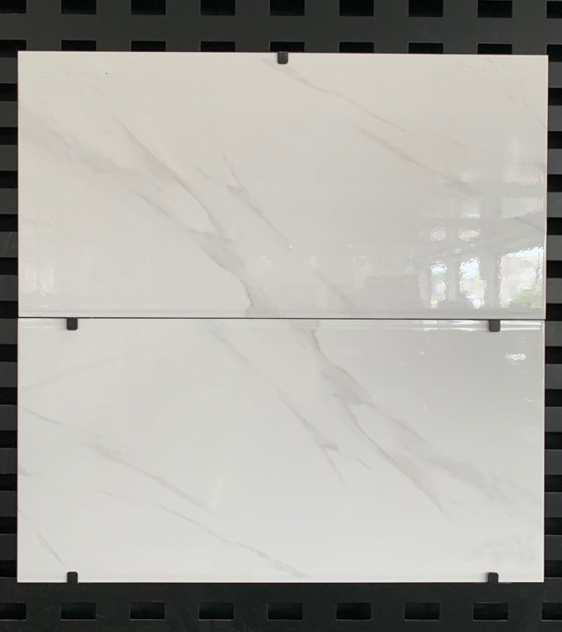 Indoor white Wall decorative tiles bathrooms and kitchen samples guangzhou ceramic mirror tile 300x600