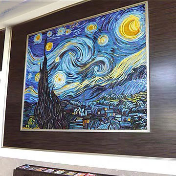 Van Gogh Starry Sky Ice Jade Crystal Mosaic Cut Painting Puzzle Living Room Entrance Hallway Wall Mosaic