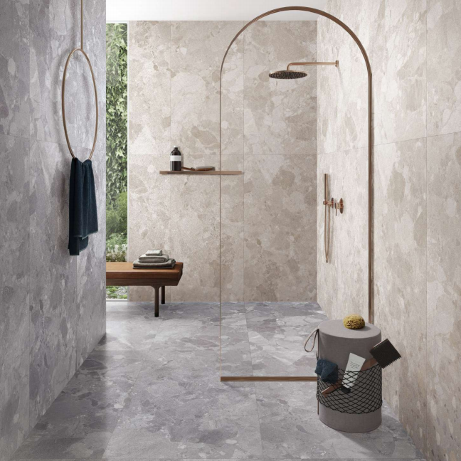 Terrazo tiles interior glazed 6mm tiles for villa or hotel recon stone terrazo porcelanico 20 mm tiles