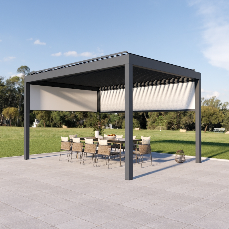 Waterproof windproof pergolas and gazebos outdoor easy assembled opening and closing patio pergola roof