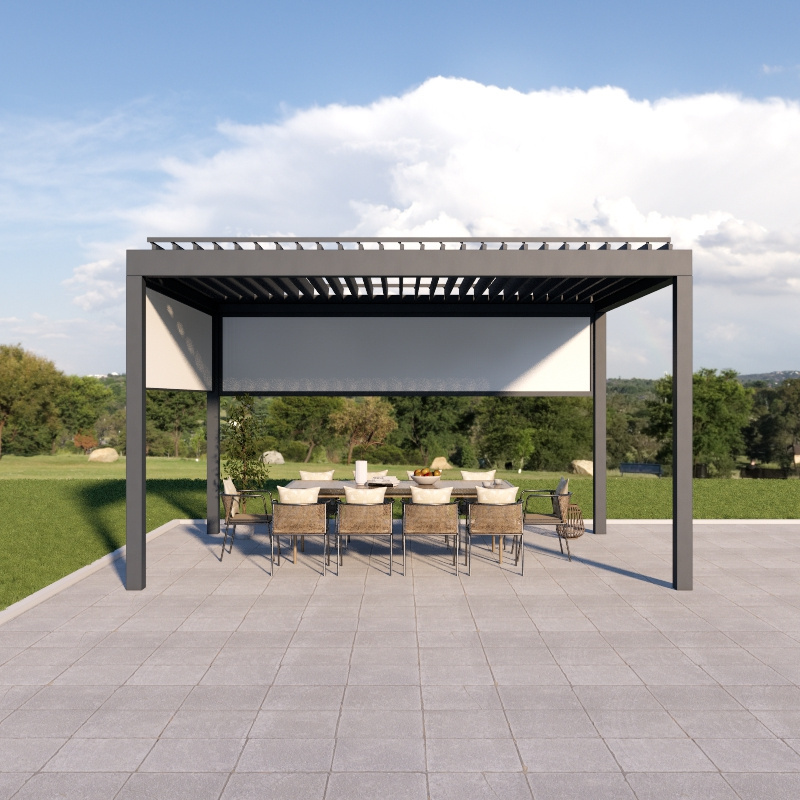 Waterproof windproof pergolas and gazebos outdoor easy assembled opening and closing patio pergola roof