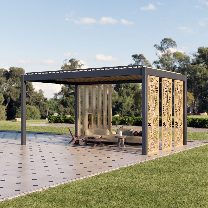 3x3 3x4 4x3 4x4 4x5 4x6 6x3 6x4 6x5 6x6m Modern Garden Outdoor Aluminum Louvered Pergola Pavilion Gazebo Pergole Pergula Pergola