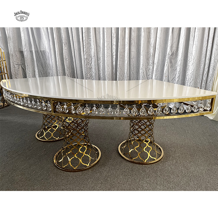 Half Round Hotel Event Serpentine Wedding Table Event Half Round Reception Table Design