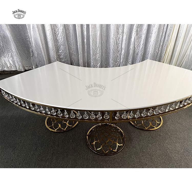 Half Round Hotel Event Serpentine Wedding Table Event Half Round Reception Table Design