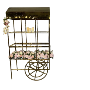 Hot New Design Metal Luxury Candy Cart With Wheels Wedding Candy Cart Party Decoration