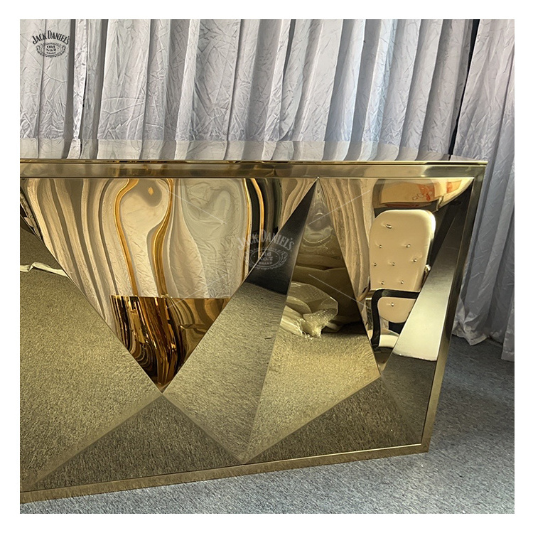 Low Price Wholesale Stainless Steel Bar Counter Luxury Design Gold Bar Table