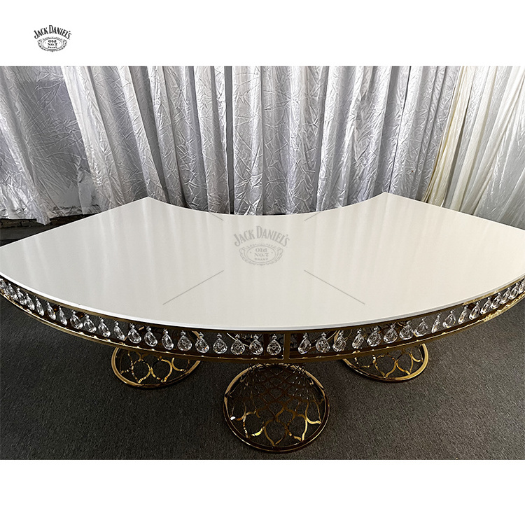 Half Round Hotel Event Serpentine Wedding Table Event Half Round Reception Table Design