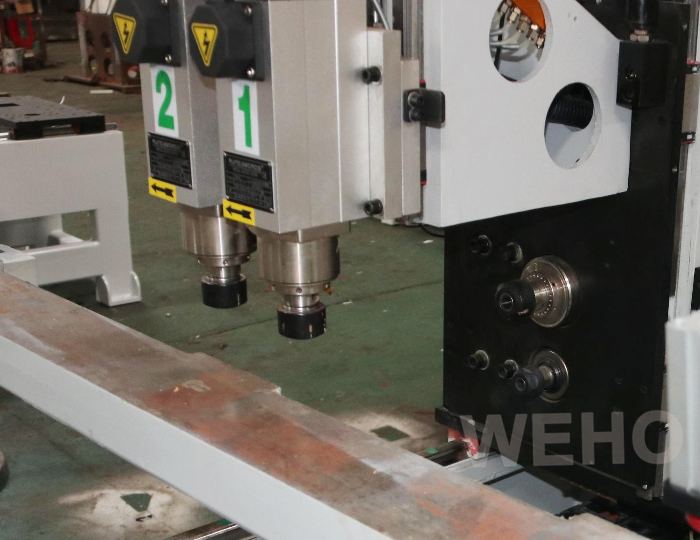 WEHO Machinery Handle key holes boring cnc milling boring machine for wooden door frame lock mortise concealed hinges