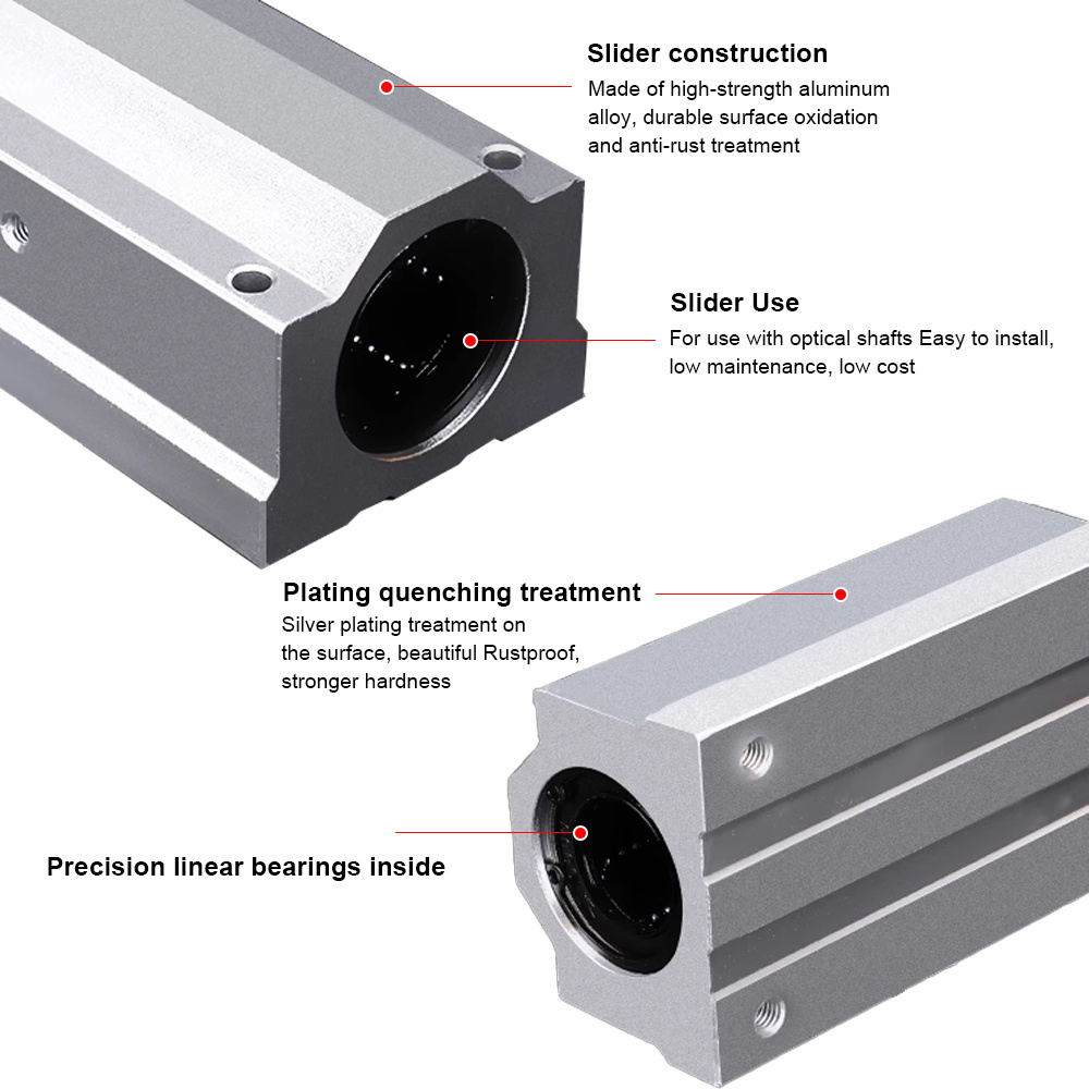 NGS 8mm Bore Aluminum Linear Bearing Block Customizable SC8LUU Sliding Bearings from Manufacturer Wholesale