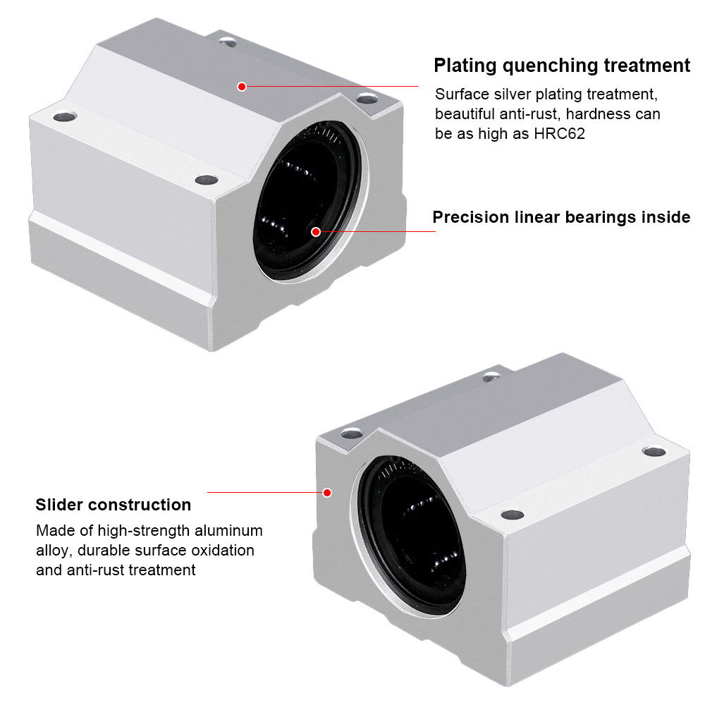 NGS High Quality and Long Life 8mm Bore Dia SCS8UU Linear Ball Bearing Slide Block Units