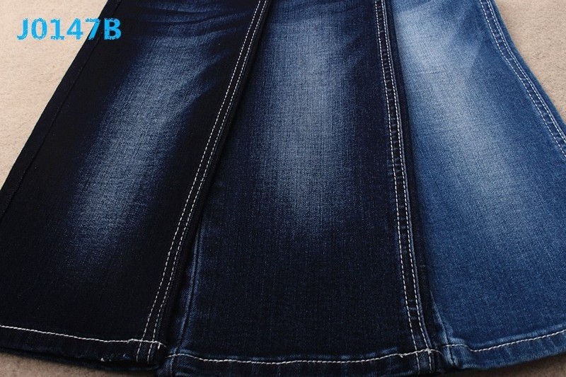 High stretch cheap price 10 oz cotton polyester rayon spandex jeans fabric for lady