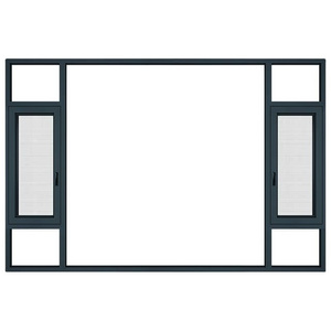 Soundproof Bedroom Casement Window Broken Bridge Aluminum Stainless Steel Aluminum Alloy Glass Vertical Folding Fixed Louver