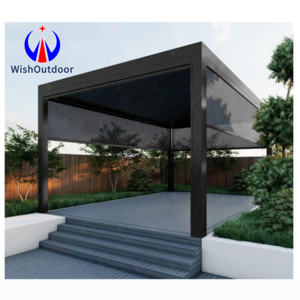 Aluminum louvered pergola Motorized aluminum louver pergola Sun Shade Waterproof Factory price Outdoor gazebo