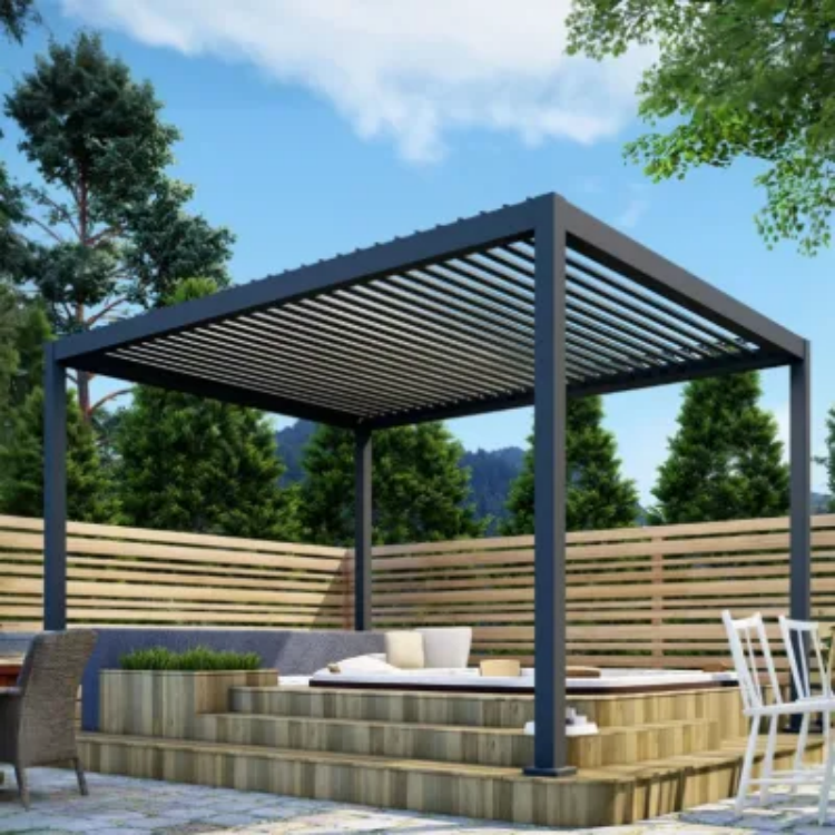 Adjustable Automatic Electric Garden Pergola With Customized Design For Luxury Outdoor Living Gazebo