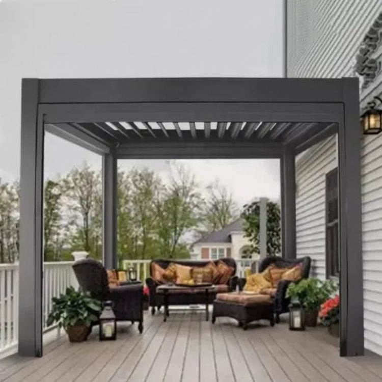 Aluminum louver gazebo Motorized Aluminum Louvered Pergola Cheap Price Garden Louvered Roof Pergola Kits