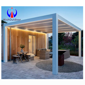 Aluminium garden pavilion Pergola Outdoor Motorized Retractable Pergola Hot Sale Custom Size Patio Canopy