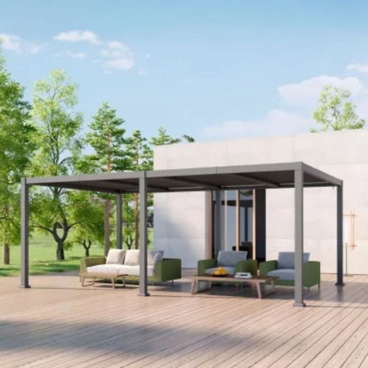 Smart Pergola Aluminium garden pavilion Pergola Motorised Outdoor Gazebo Customized Retractable Flipped Pergola