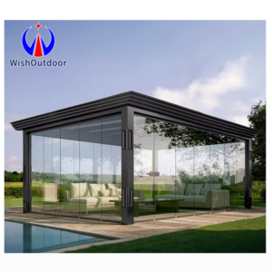 Aluminium Outdoor gazebo pergola bioclimatique PVC awning waterproof Factory DirectSale Outdoor pergola