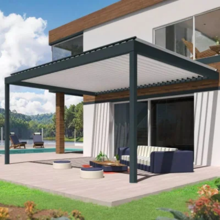 Aluminum louver gazebo Motorized Aluminum Louvered Pergola Cheap Price Garden Louvered Roof Pergola Kits