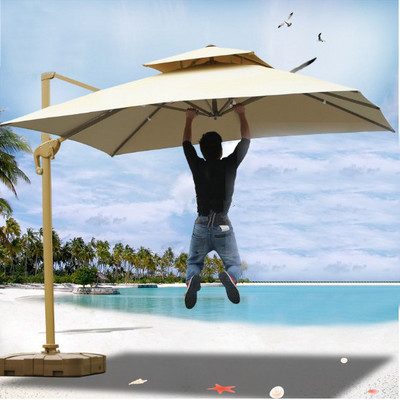 Aluminum Outdoor 3m Square Hanging Offset Parasols Garden Patio Commercial Beach Sunshade 10 ft Cantilever umbrellas