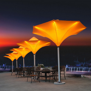 Hot Sales 3.5m Villa Hotel Pool Parasol Outdoor Tulip Umbrellas With Led light