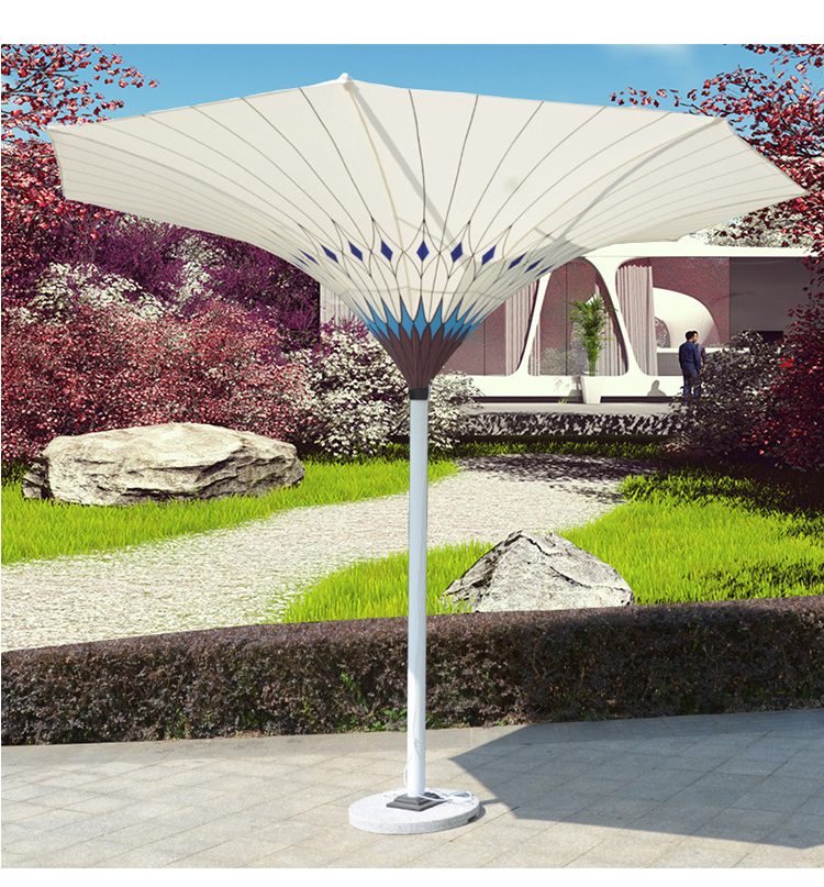 Hot Sales 3.5m Villa Hotel Pool Parasol Outdoor Tulip Umbrellas With Led light