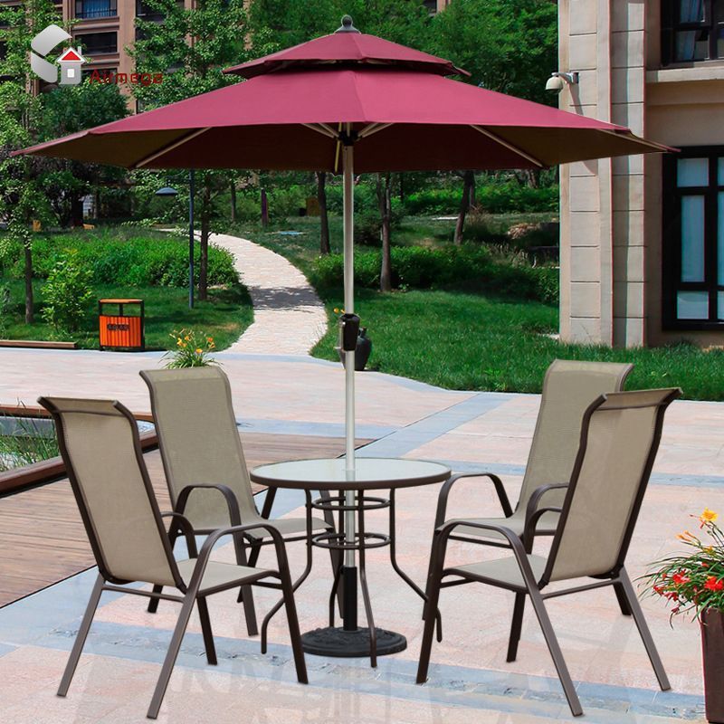 2.5m 3m Aluminum Custom Print Market Patio Parasol Restaurant umbrella Outdoor Center Pole Umbrella