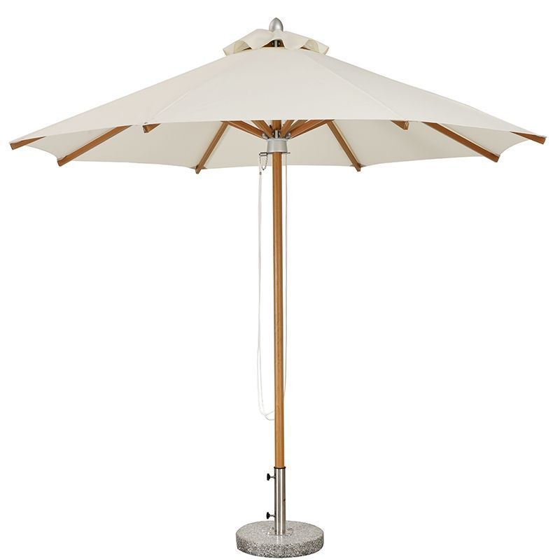 Aluminum Courtyard Center Pole 3 m Outdoor Garden Sunshade Umbrella Wooden Parasol for Beach