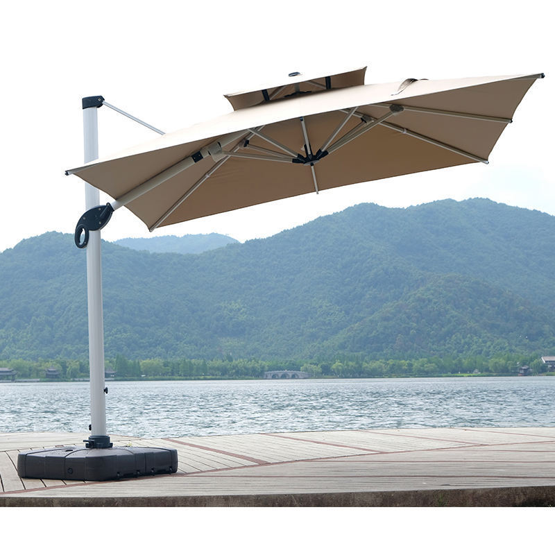 Outdoor hanging Roman umbrella waterproof cantilever garden beach patio sun parasol restaurant aluminum umbrella