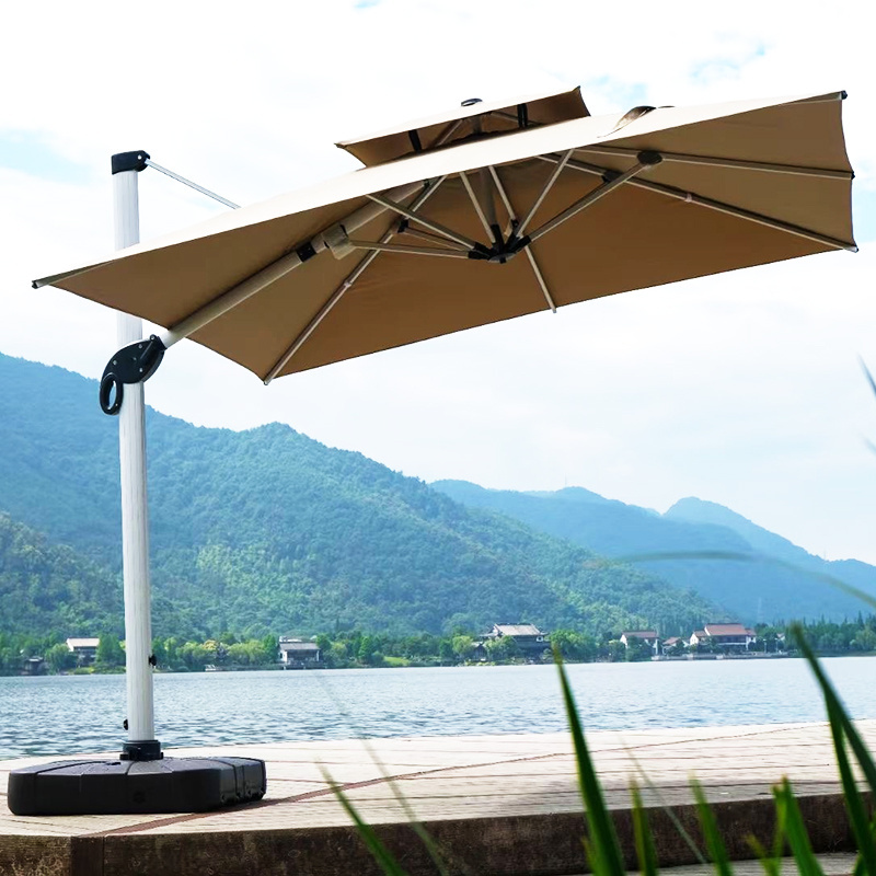 Outdoor hanging Roman umbrella waterproof cantilever garden beach patio sun parasol restaurant aluminum umbrella