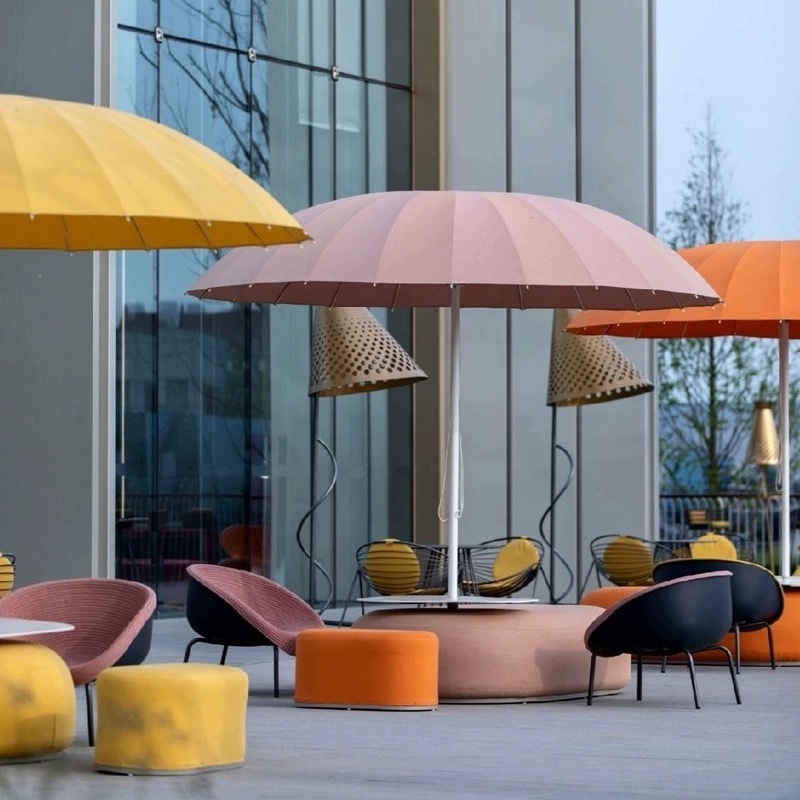 Italian Designer Outdoor Sunshade Umbrella Courtyard Villa Hotel Bar Paola Lenti Outdoor beach Umbrella