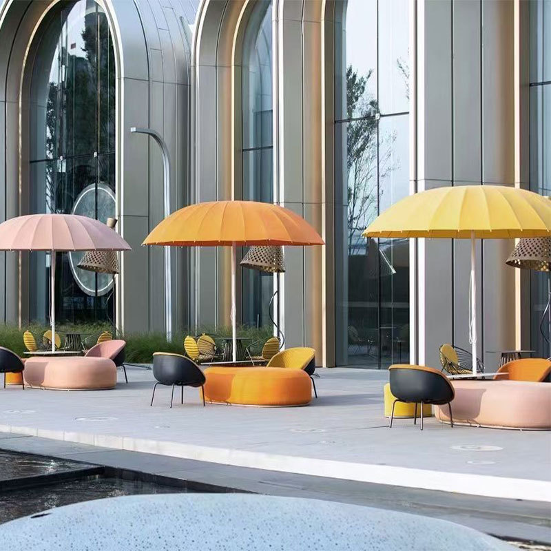 Italian Designer Outdoor Sunshade Umbrella Courtyard Villa Hotel Bar Paola Lenti Outdoor beach Umbrella