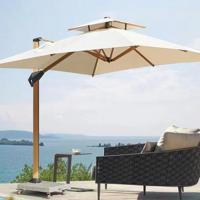 Outdoor Garden Patio Furniture Cantilever UV-Resistant Swimming Pool Sun Umbrella Hydraulic Parasol for Hotel