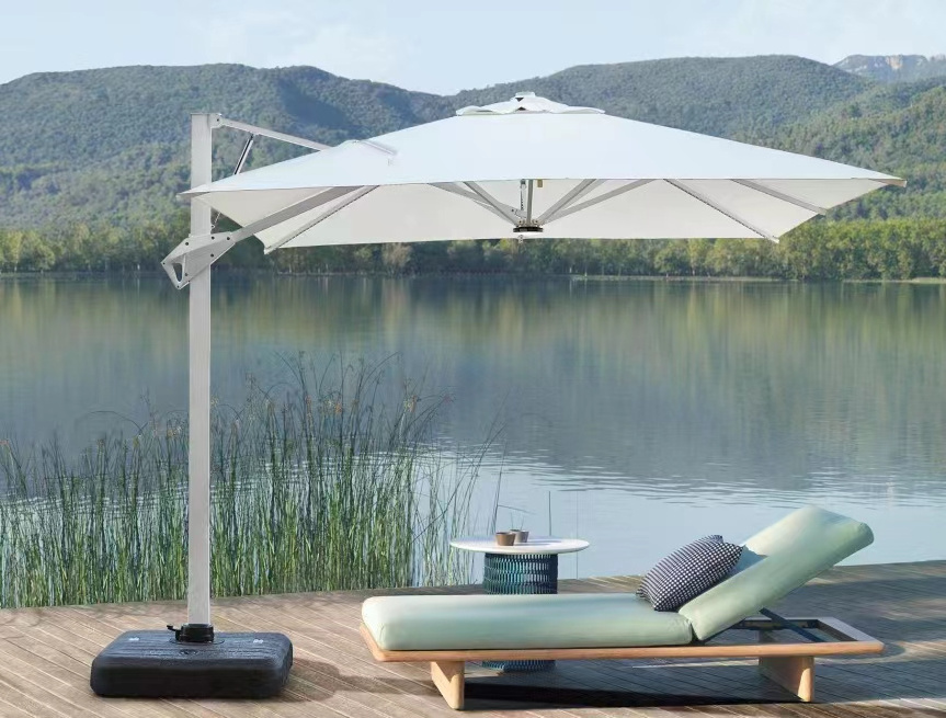 Outdoor Garden Patio Furniture Cantilever UV-Resistant Swimming Pool Sun Umbrella Hydraulic Parasol for Hotel