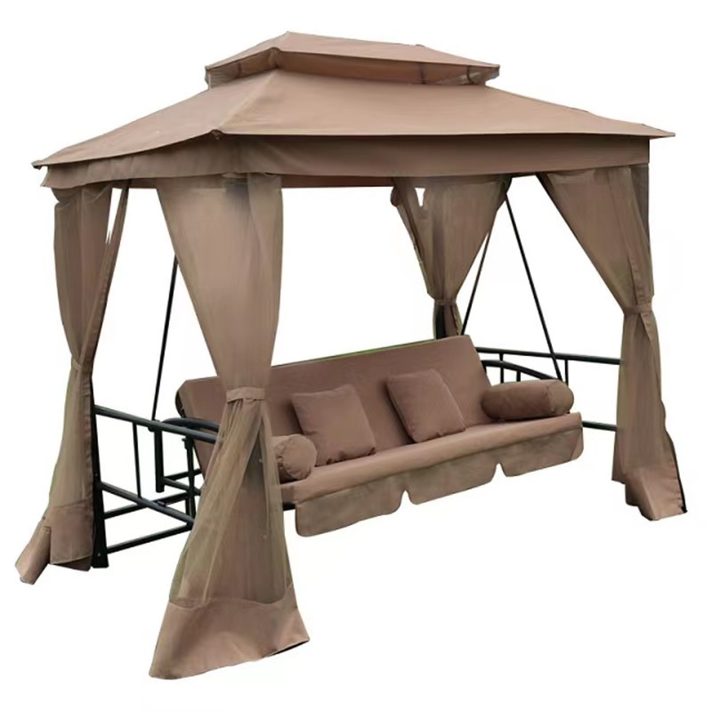 Patio Hanging Swing Chair With Canopy Outdoor Daybed Garden Pavilion Gazebo Swing Tent