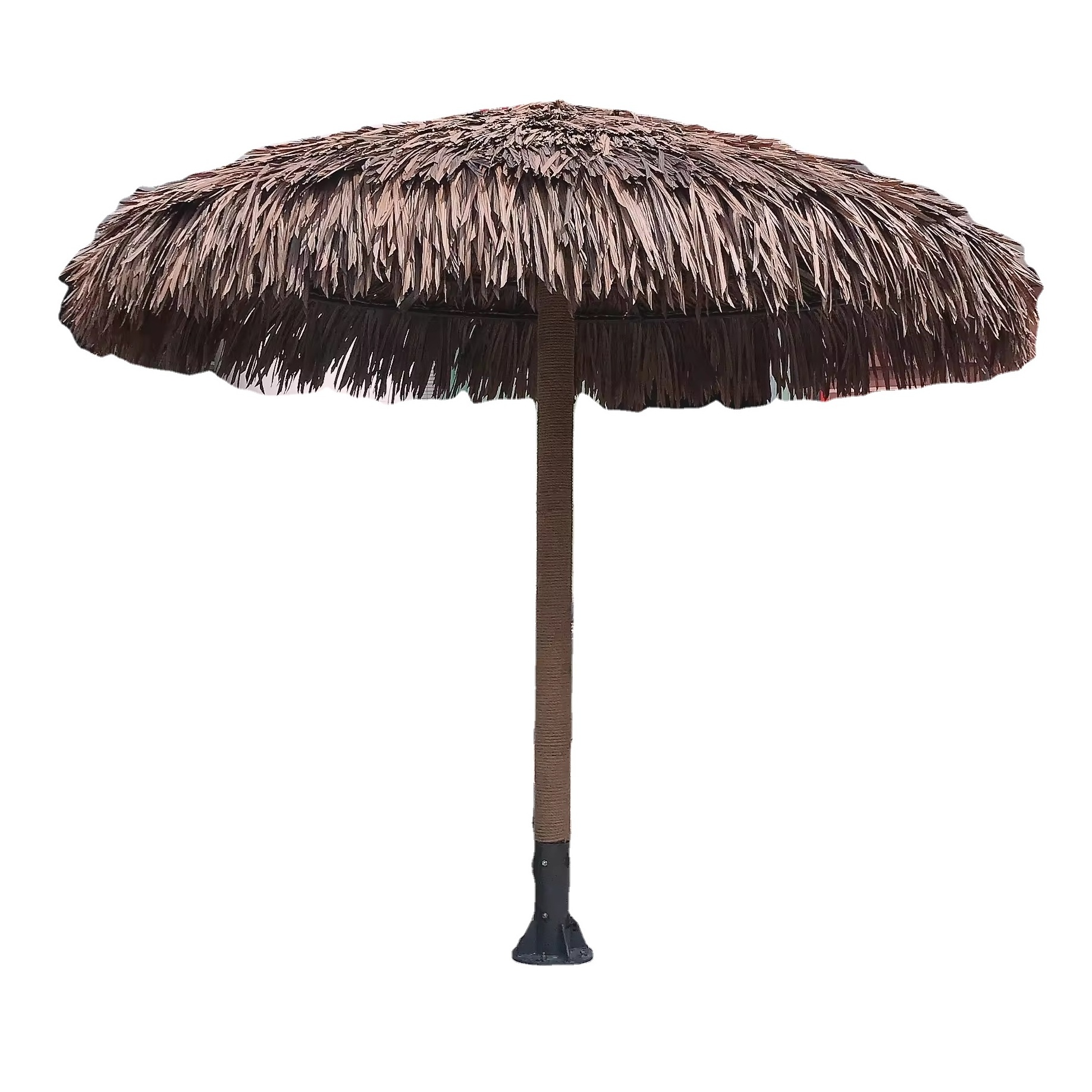 Natural Color Hawaii Hula Tiki Artificial Straw Thatched Beach Umbrella Synthetic palm leaf roof thatch beach umbrella