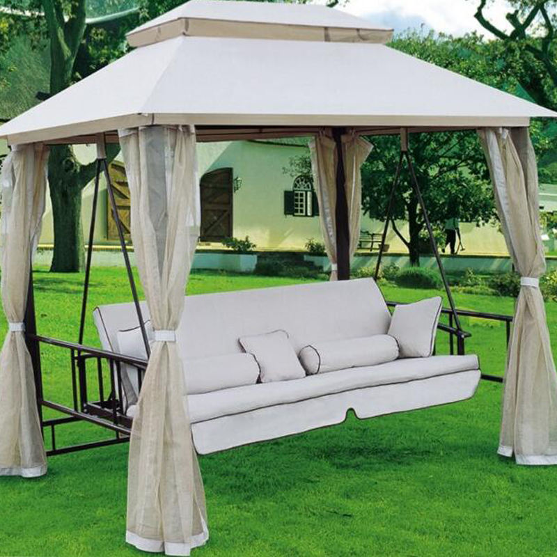 Luxury Iron Patio garden gazebo sofa 3 seater and bed outdoor swing